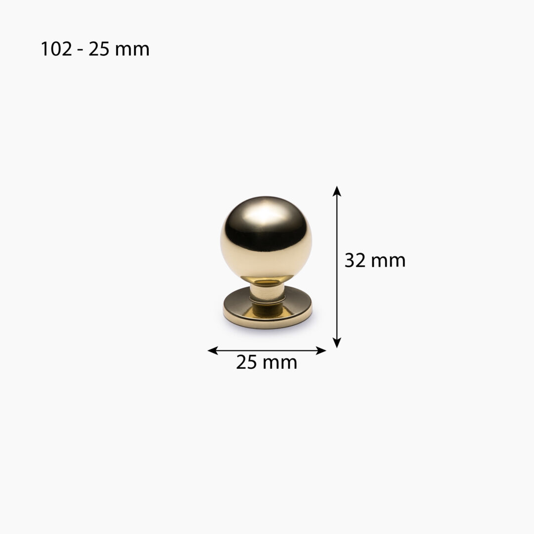 102 polerad mässing 25 mm mått