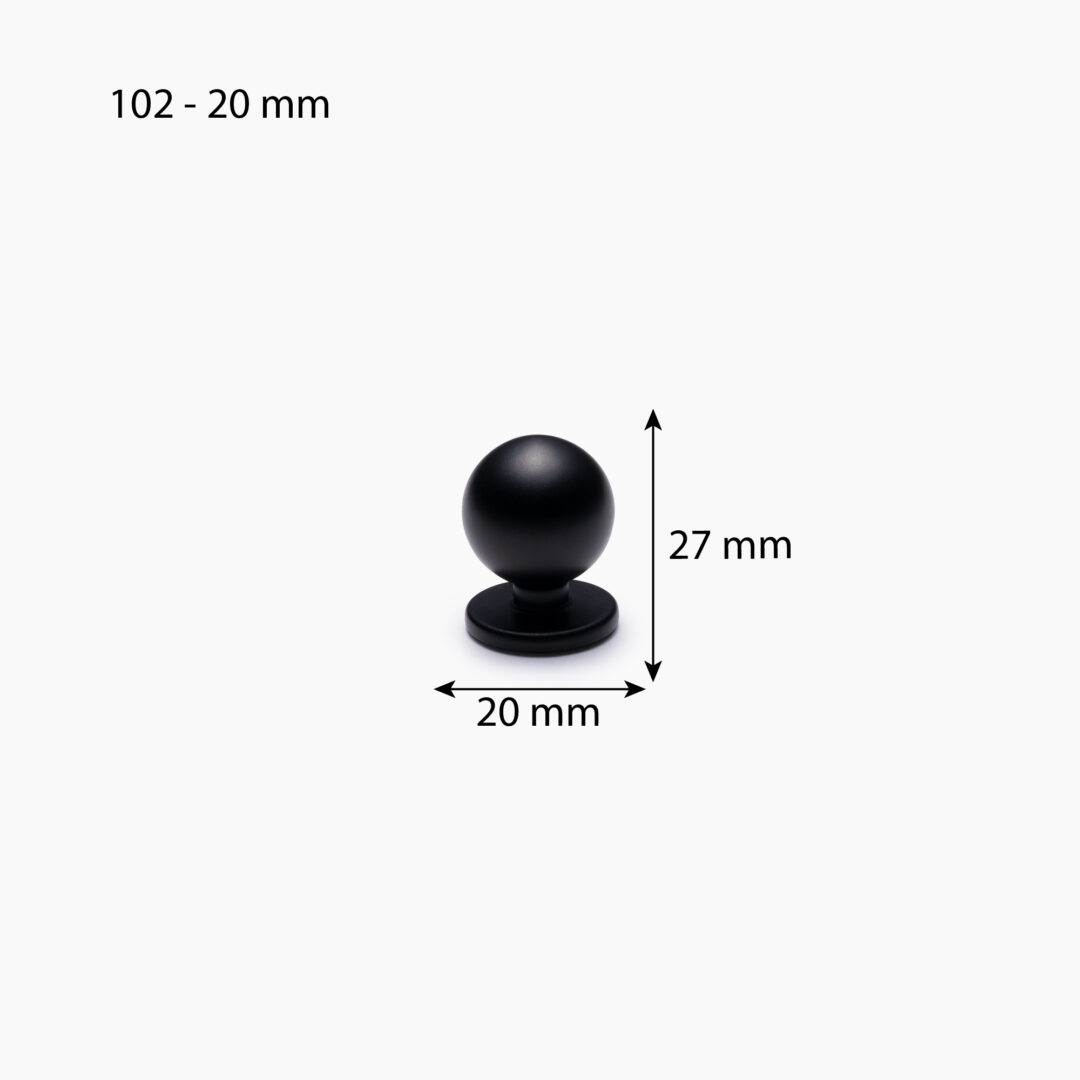 102 matt svart 20 mm mått