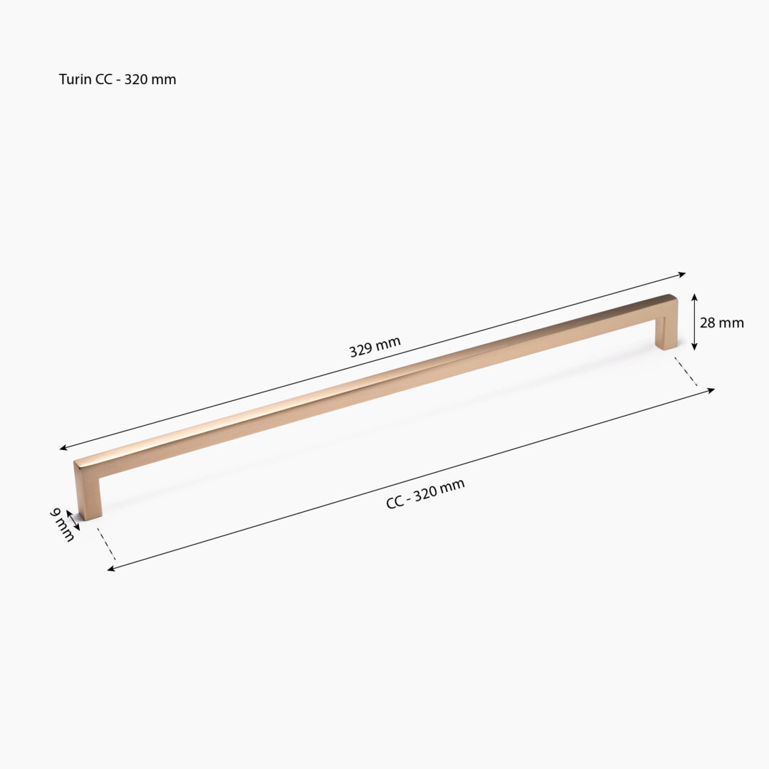 1002 mattborstad mässing – 320 mm mått