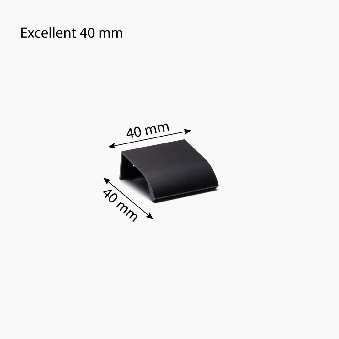 Excellent borstad matt svart 40 mm mått