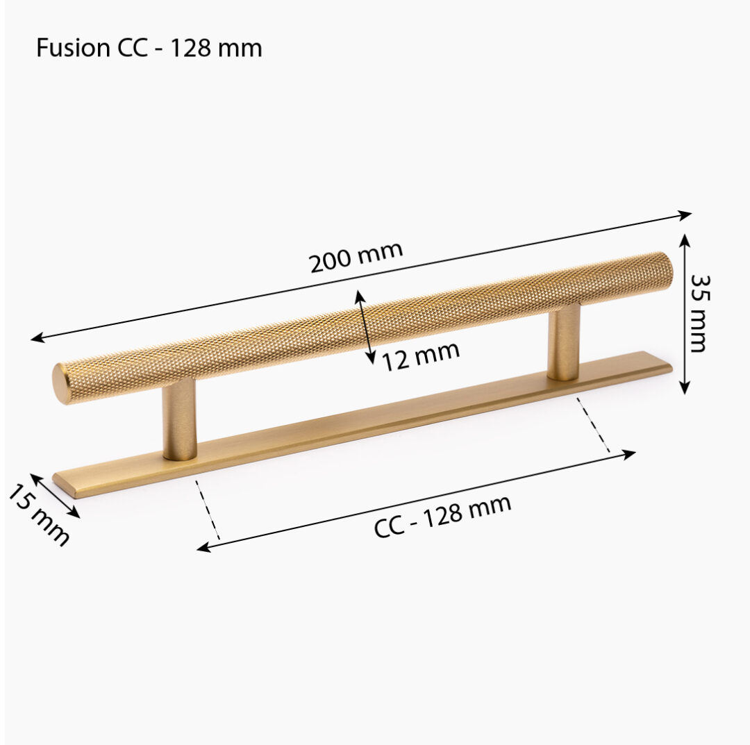fusion mattborstad mässing 128 mm mått