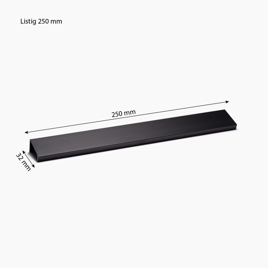 Listig matt svart 250 mm mått
