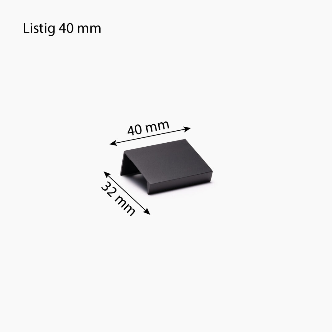 Listig matt svart 40 mm mått